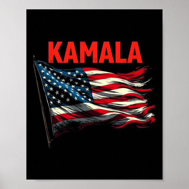 Poster Kamala American Flag (Frente)