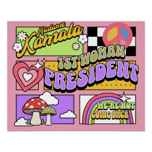 Pôster Kamala Harris 1rua Presidente Inauguração