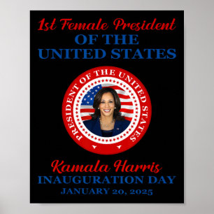 Poster Kamala Harris 1rua Presidente Inauguração Pa
