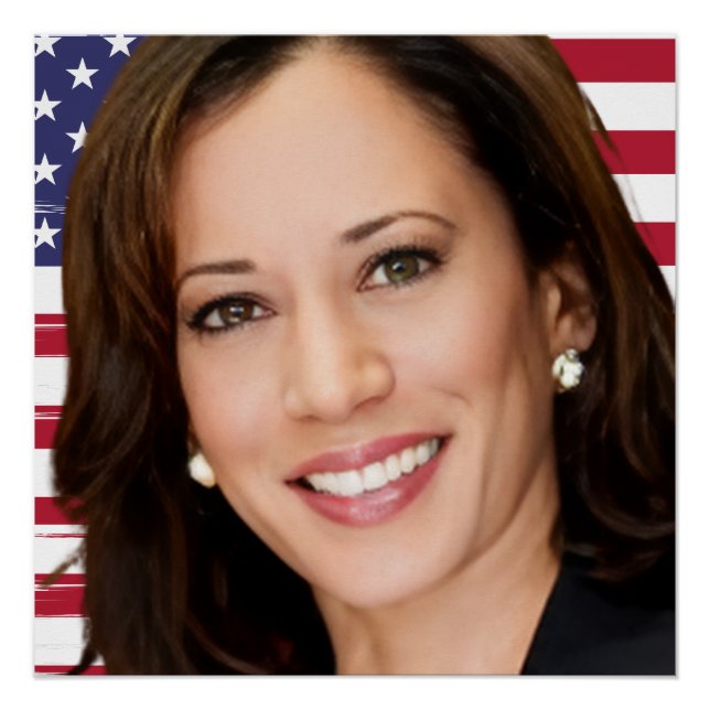 Pôster Kamala Harris 2024 meu presidente é negro e famoso (Frente)
