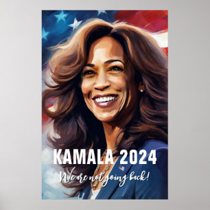 Poster Kamala Harris 2024 não voltando à arte gráfica