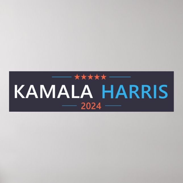 Poster Kamala Harris 2024 para o Presidente (Frente)
