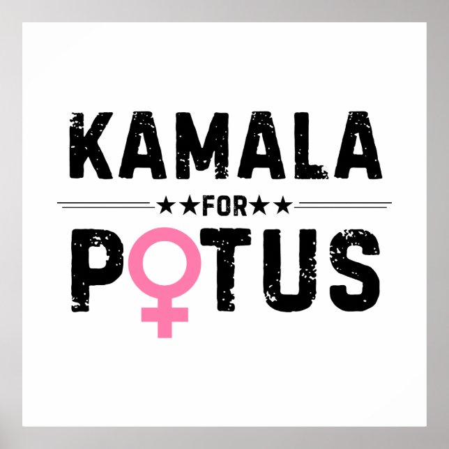 Poster Kamala Harris 2024 Para O Presidente POTUS (Frente)