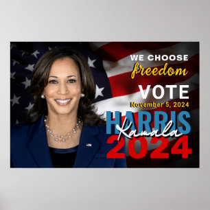 Poster Kamala Harris 2024 Vote Campanha Patriótica
