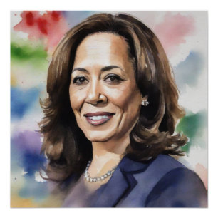 Pôster Kamala Harris 2024 VP para Presidente Mulheres Neg
