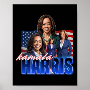 Poster Kamala Harris American Flag Bootleg Reboot
