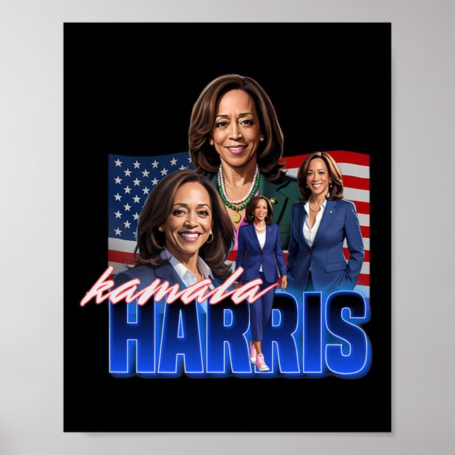 Poster Kamala Harris American Flag Bootleg Reboot (Frente)