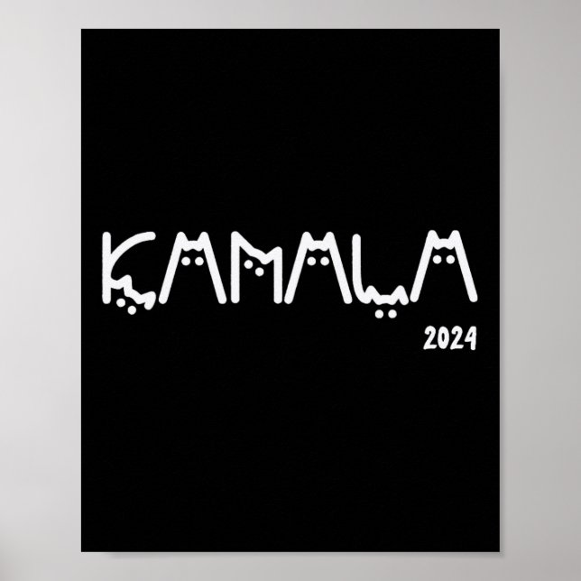 Poster Kamala Harris Cat Lettering Positive Funny (Frente)