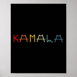 Poster Kamala Harris Cat Vintage escrevendo engraçado pos