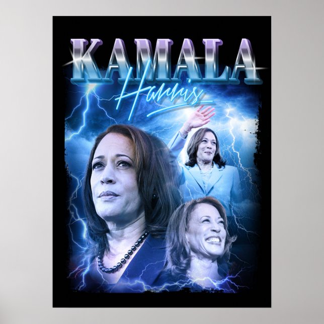 Poster Kamala Harris Estilo Retroativo dos anos 90 (Frente)