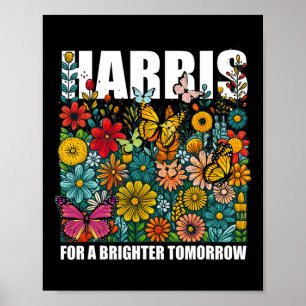 Poster Kamala Harris Frota Floral Feminina Cuta Eleição