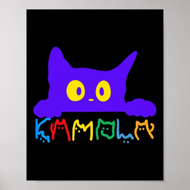 Poster Kamala Harris Funny Cat Letting Typografia Alpha (Frente)