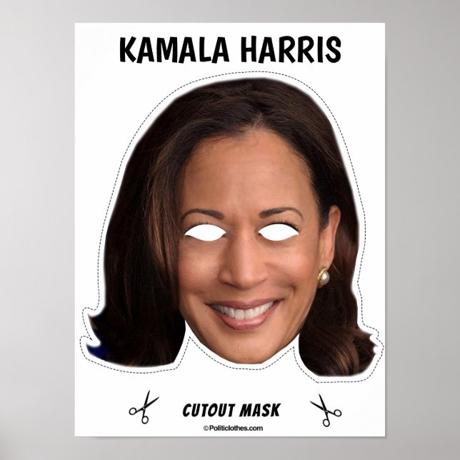 Poster KAMALA HARRIS Halloween Mask (Frente)