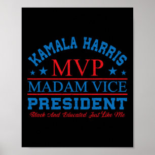Poster Kamala Harris Mvp Madam Vice President Negra E
