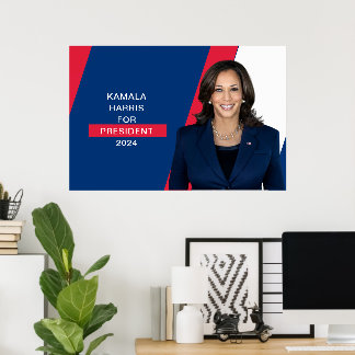 Poster Kamala Harris Para O Presidente 2024 Red White & B