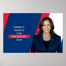 Poster Kamala Harris Para O Presidente 2024 Red White & B