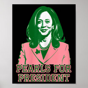Poster Kamala Harris Rosa & Corra Presidencial Verde