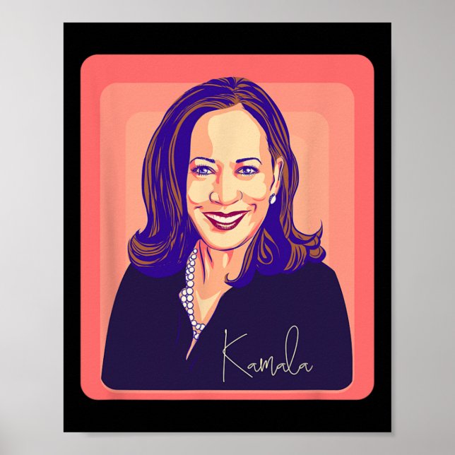 Poster Kamala Harris Senhora Presidente Pop Art Retrato (Frente)