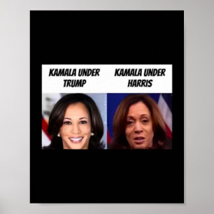 Poster Kamala Harris Sob Trump Funny Trump Apoiante
