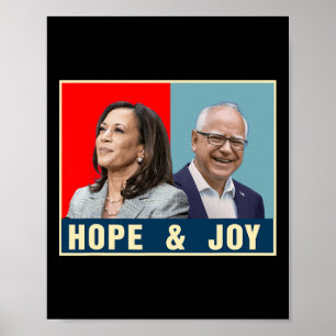 Poster Kamala Harris Tim Walz 2024 Esperança E Joy