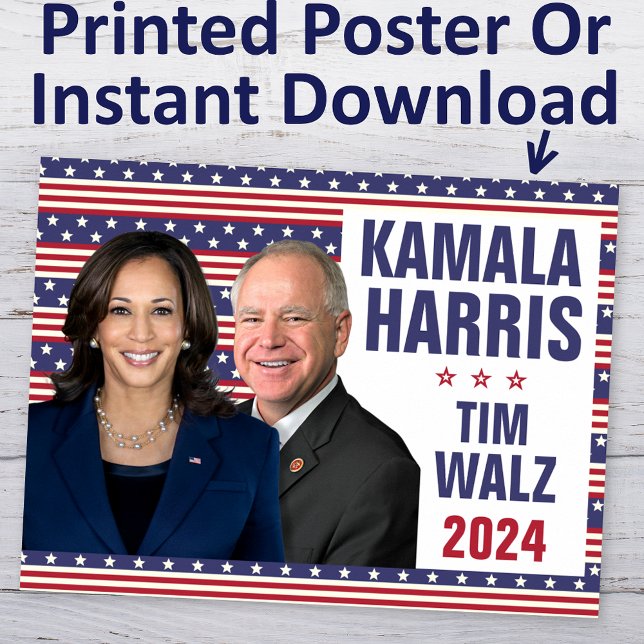 Poster Kamala Harris Tim Walz 2024 Presidente Vice Fotos (Criador carregado)