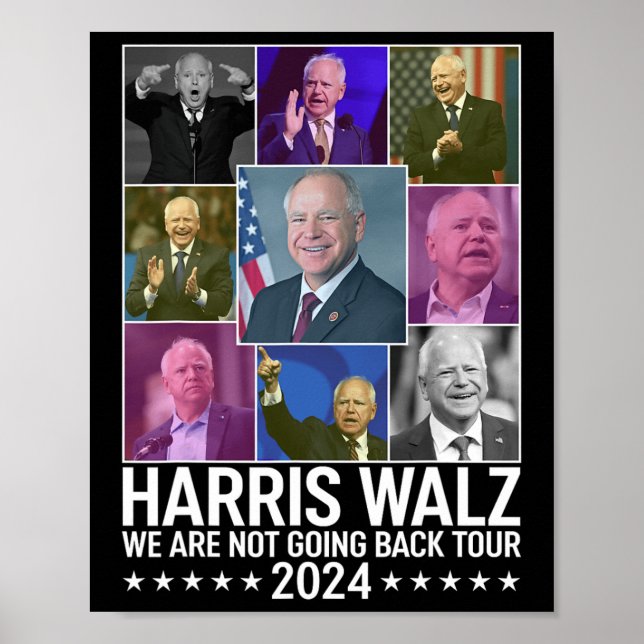Poster Kamala Harris Tim Wheimer Não Voltaremos Para (Frente)