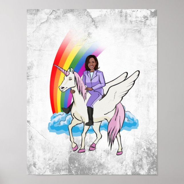 POSTER KAMALA HARRIS UNICORN E RAINBOW (Frente)