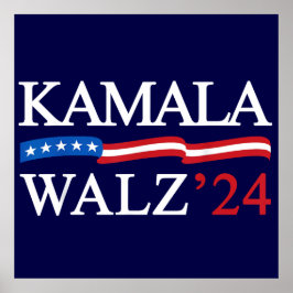 Poster Kamala Harris Walz 2024 Obviamente Azul