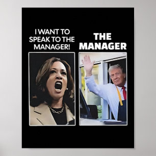 Poster Kamala Quero Falar Com O Gerente Trump Mcdona