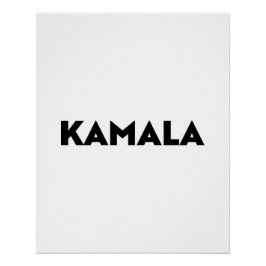 Pôster Kamala - tipografia moderna - branco negro minimal