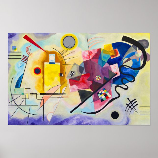 Poster Kandinsky amarelo-vermelho-azul (Frente)