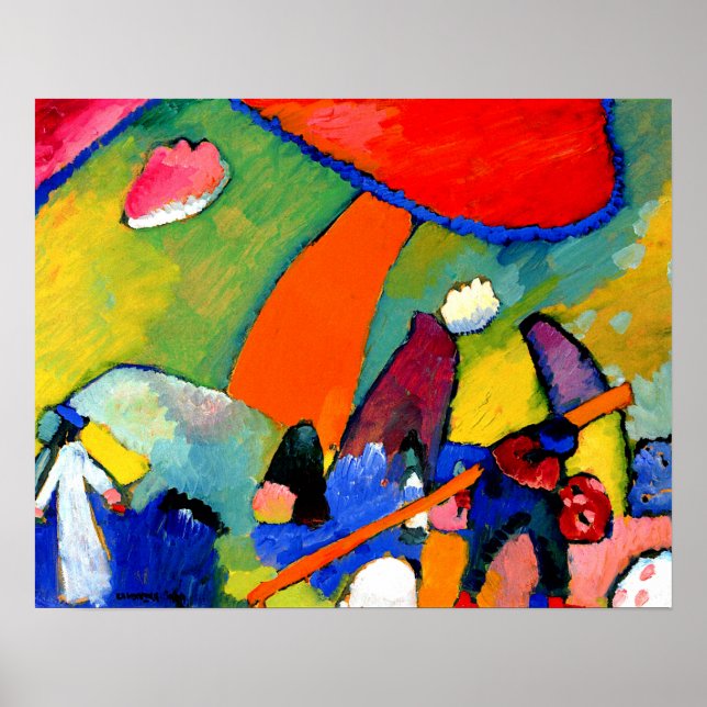 Pôster Kandinsky - Cena de Praia (Frente)