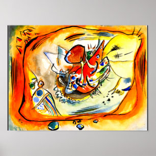 Poster Kandinsky - Desenho para uma Pintura, Borda Laranj