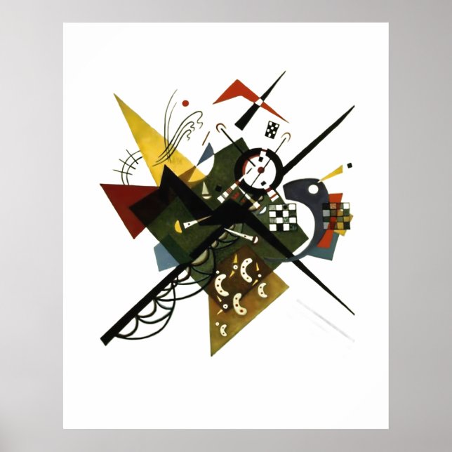 Poster Kandinsky em Branco II - Arte Expressionista Abstr (Frente)
