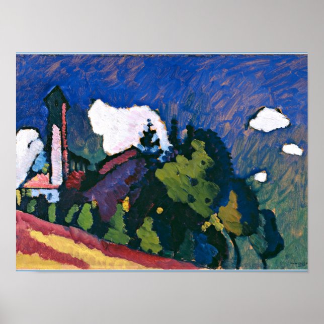 Poster Kandinsky - Estudo para Paisagem com Torre (Frente)