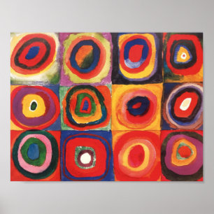 Pôster Kandinsky Farbstudie Quadrate Squares Circles Art