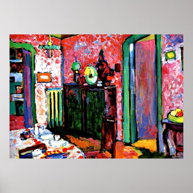 Pôster Kandinsky: Interior, My Dining Room, 1909 (Frente)