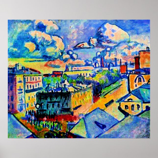 Poster Kandinsky - Moscou, Praça Zubovskaya, Estudo (Frente)