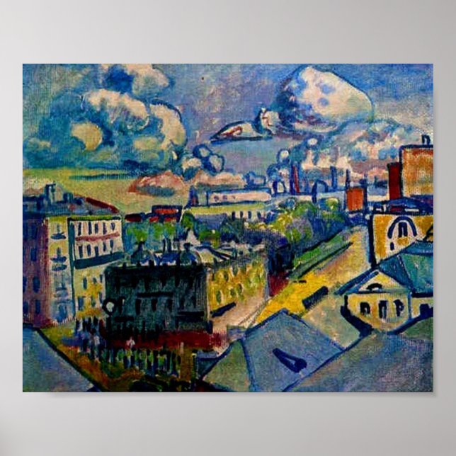Poster Kandinsky - Moscou, Praça Zubovskaya, Estudo (Frente)