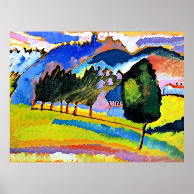 Poster Kandinsky - Paisagem com Colinas de Rolagem de Pos (Frente)