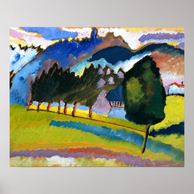 Poster Kandinsky - Paisagem com Colinas Rolantes (Frente)