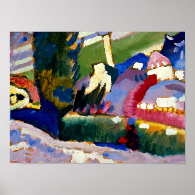 Poster Kandinsky - Paisagem de inverno com Igreja (Frente)