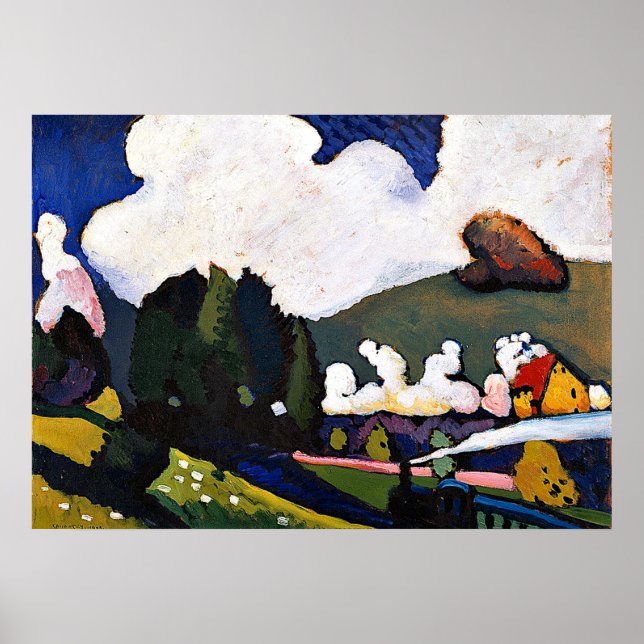 Poster Kandinsky - Paisagem perto de Murnau com Locomotiv (Frente)
