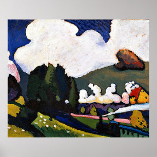 Poster Kandinsky - Paisagem perto de Murnau com Locomotiv