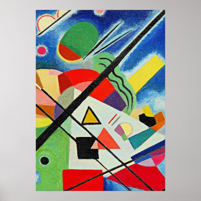 Poster Kandinsky - Pintura Azul, (Frente)