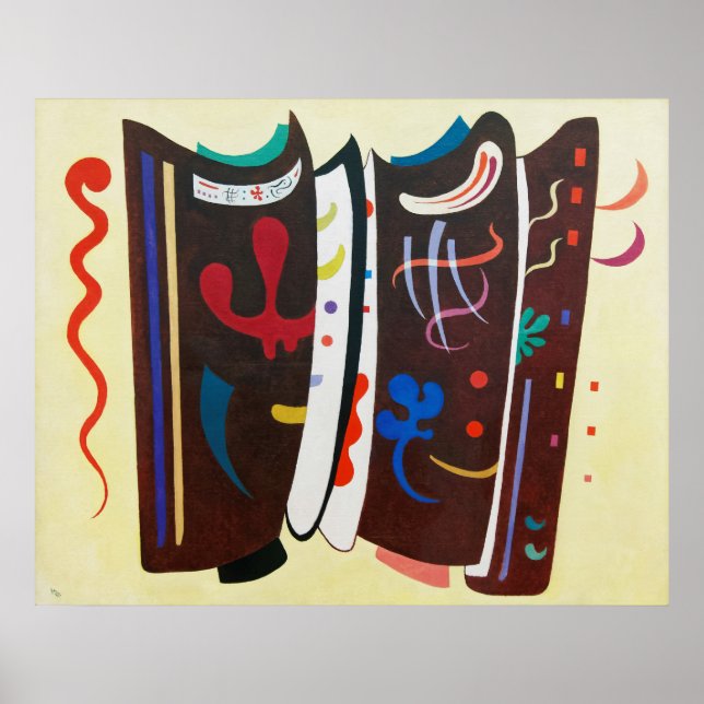 Poster Kandinsky - Pintura de Abstrato castanho suplement (Frente)