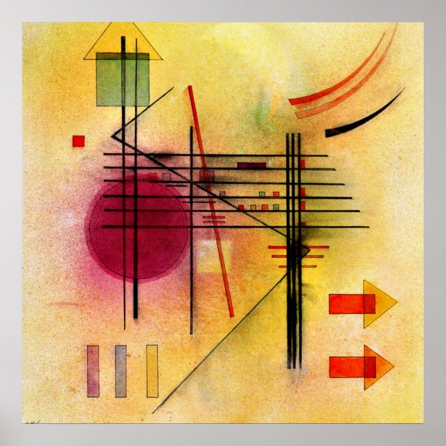 Poster Kandinsky - Pintura de abstrato popular e vibrante (Frente)