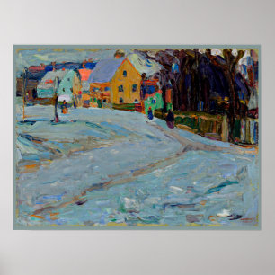 Poster Kandinsky - Schwabing Nikolaiplatz, inverno