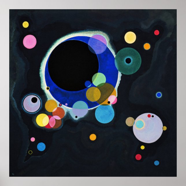 Pôster Kandinsky Vários Círculos - Abstrato Pintura (Frente)