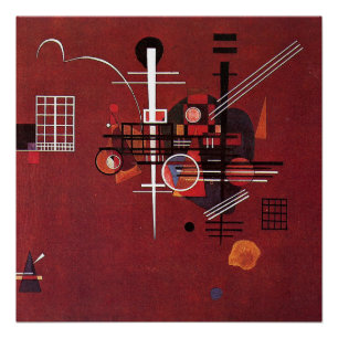Pôster Kandinsky - Vermelho Baço